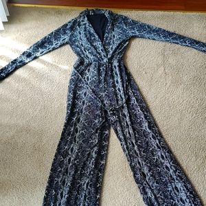 Snake Print Shimmer Jumpsuit